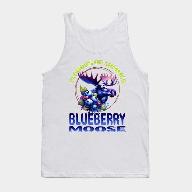 Flavors of Summer: Blueberry Moose Tank Top by Miriam Designs